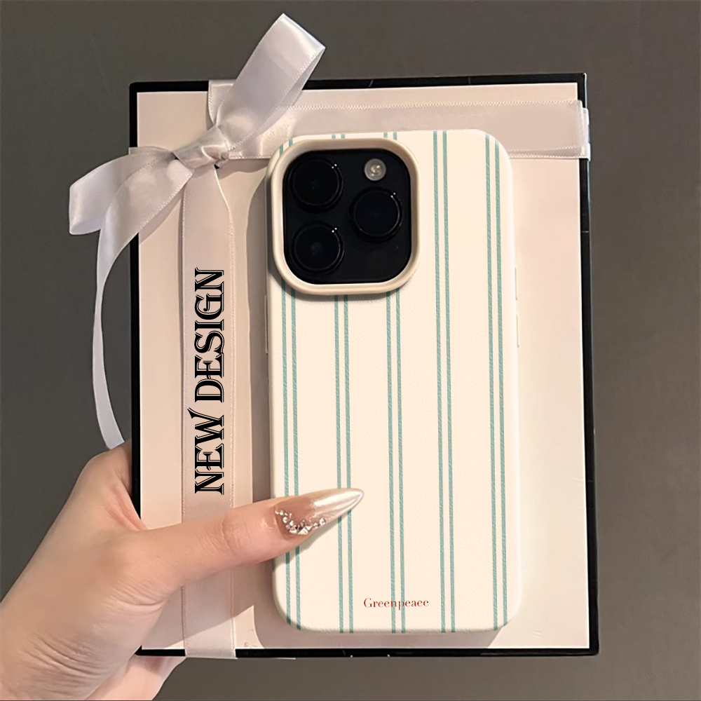 Apple Iphone 15 Pro Max - Pink Stripe Print Summer Phone Case