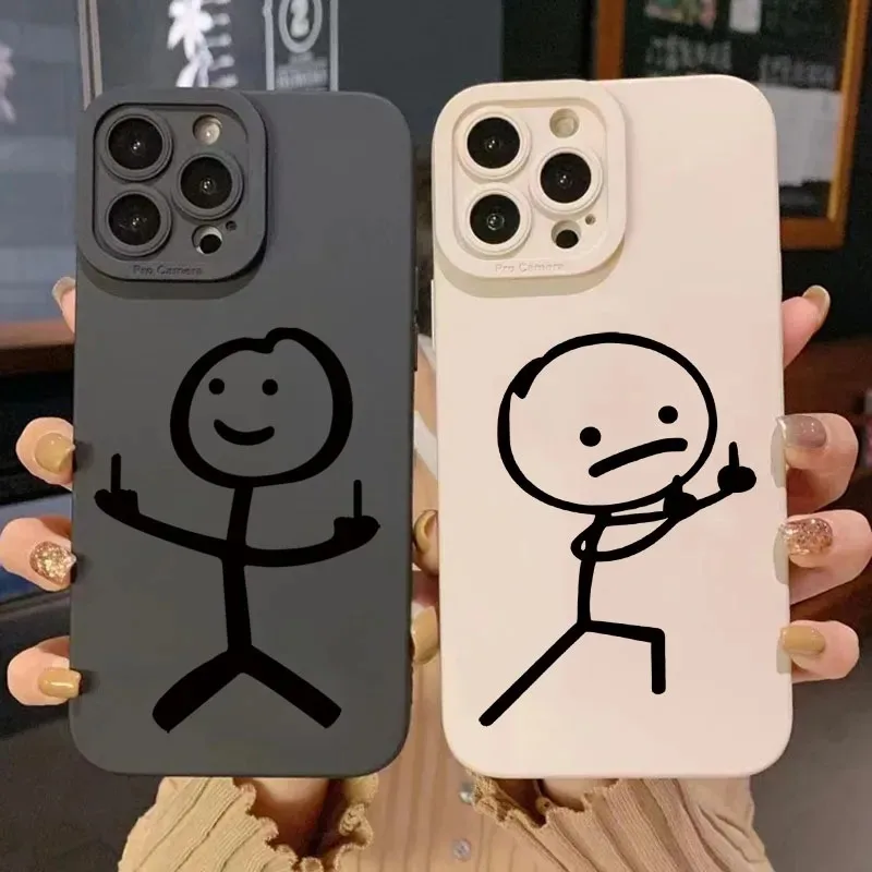 Apple Iphone 15 Pro Max - Cute Cartoon Matchman Matte Silicone Phone