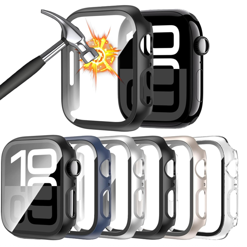 Tempered Glass+Case For Apple  - Smartwatch Band Accessories review and price