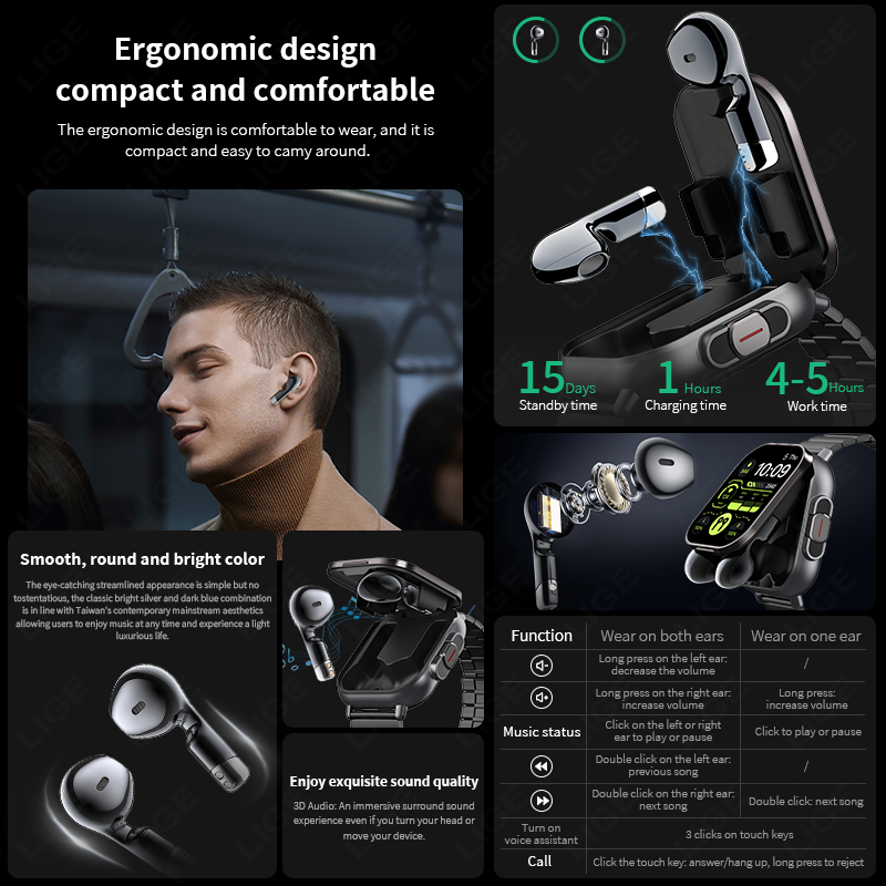NFC Smart Watch TWS 2-in-1 Hea - Smartwatch Headset review and price