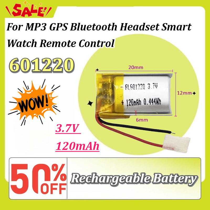 New 3.7V 120mAh 601220 Li-Po R - Smartwatch Headset review and price