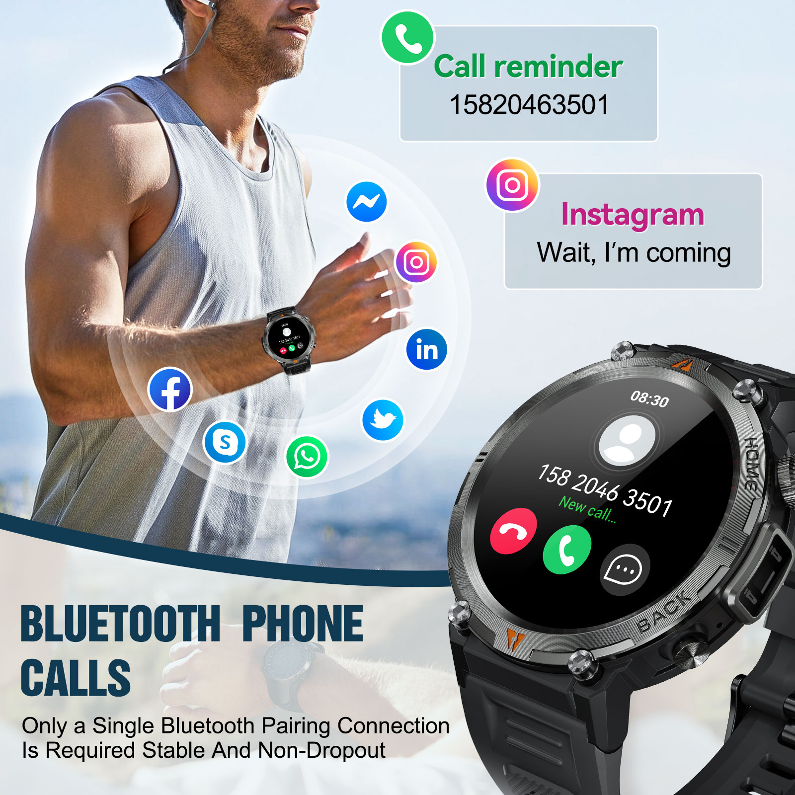 EIGIIS KE3 Bluetooth Call Smar - Android Smartwatch Accessories review and price