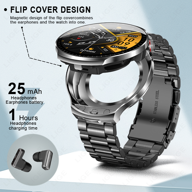 LIGE TWS 2 In 1 Headset Smart  - Smartwatch Headset review and price
