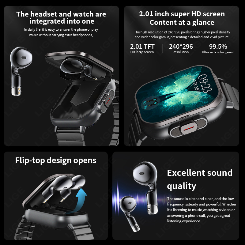 NFC Smart Watch TWS 2-in-1 Hea - Smartwatch Headset review and price