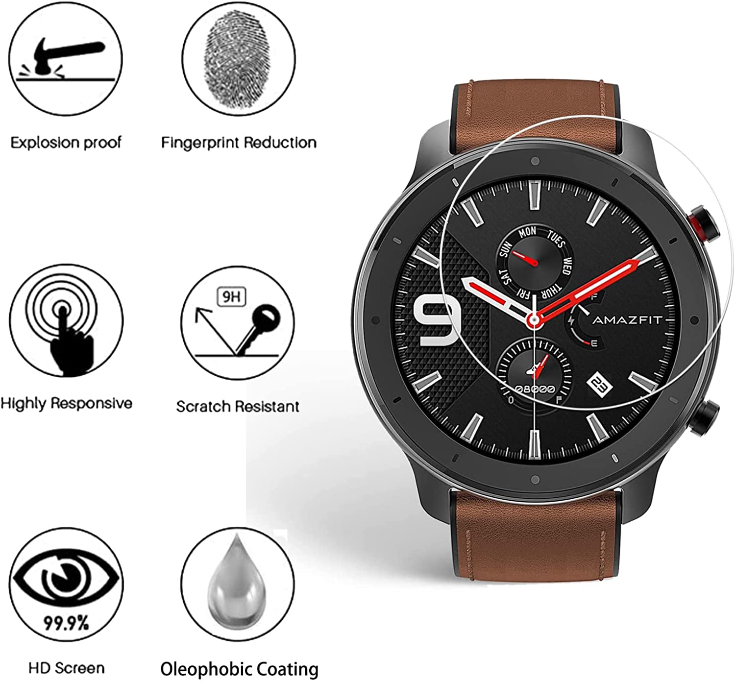 9H Tempered Glass Film For Ama - Watch Face Protector review and price