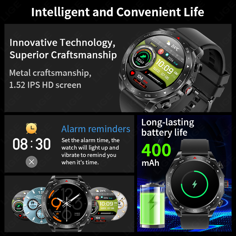 LIGE With Earbuds Bluetooth He - Smartwatch Headset review and price
